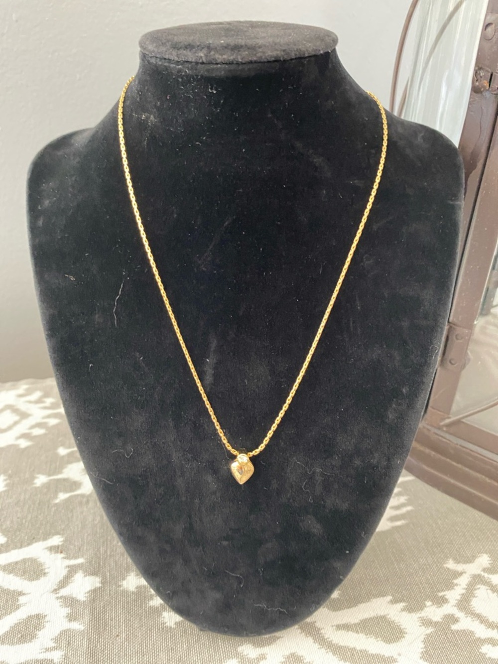 Christian Dior Gold Heart Pendant Necklace